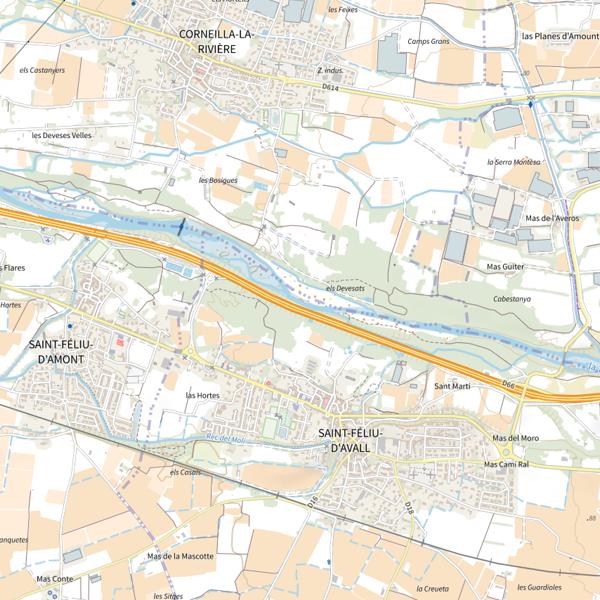 Plan cartographique de Parcours Float-tube (Pyrénées-Orientales)