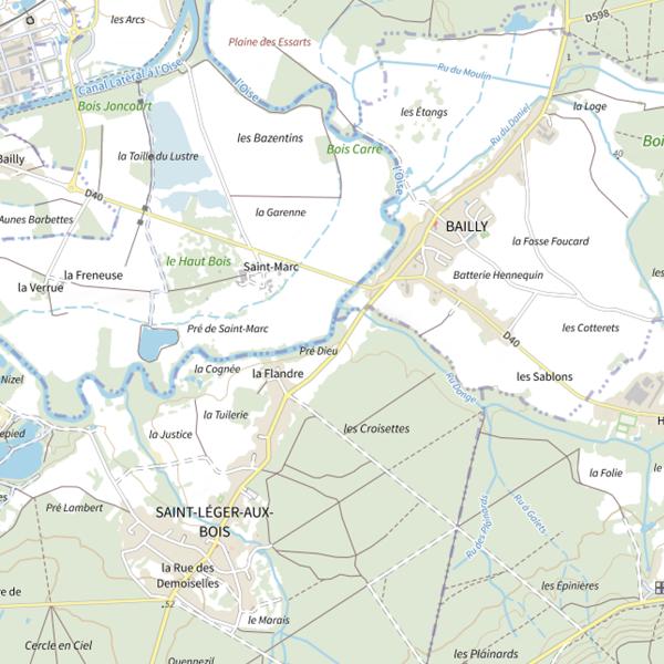 Plan cartographique de Parcours Float-tube Saint-Léger-aux-Bois