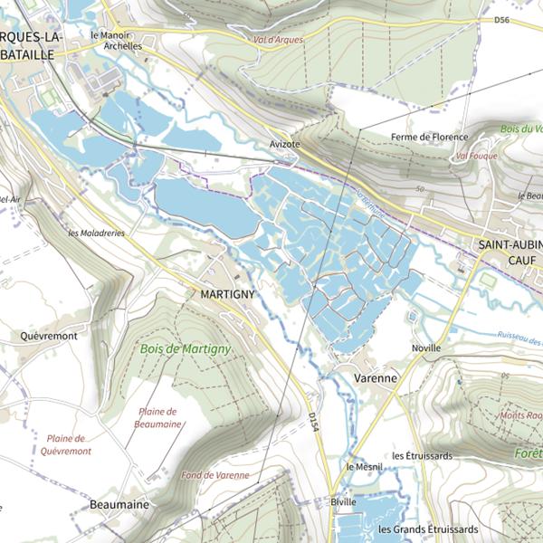 Plan cartographique de Parcours Float tube (Seine-Maritime)
