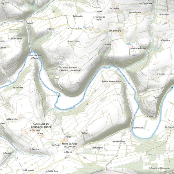 Plan cartographique de Parcours La Vire Bures-Les-Monts