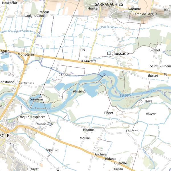 Plan cartographique de Parcours lacs