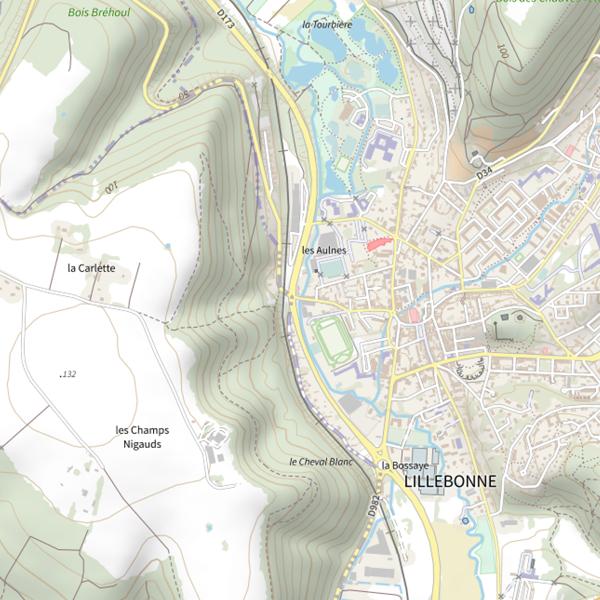 Plan cartographique de Parcours maréchal Leclerc