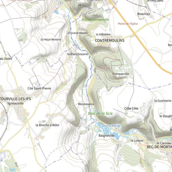 Plan cartographique de Parcours Mesmoulins