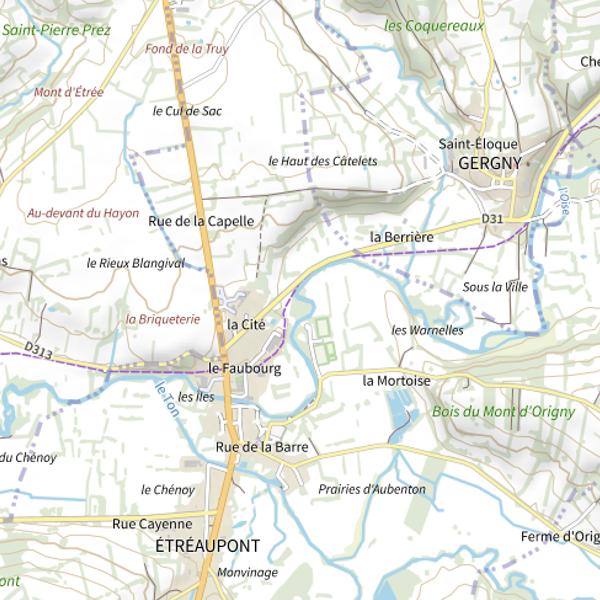 Plan cartographique de Parcours Mixte
