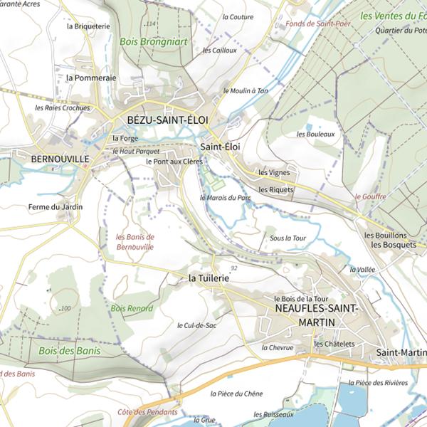Plan cartographique de Parcours mouche de Bézu