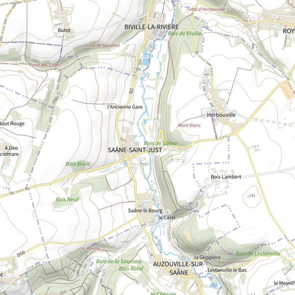 Plan cartographique de Parcours mouche de Saâne-St-Just