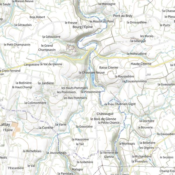 Plan cartographique de Parcours mouche sur la Glaine