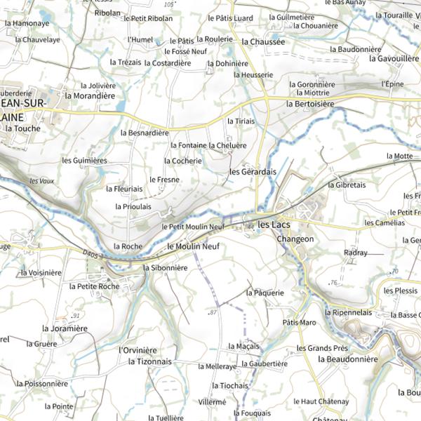 Plan cartographique de Parcours mouche sur la Vilaine