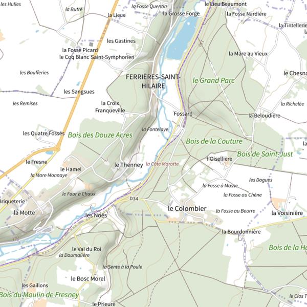 Plan cartographique de Parcours mouche