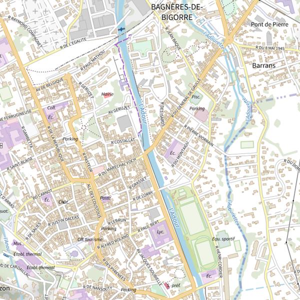 Plan cartographique de Parcours No-kill Adour