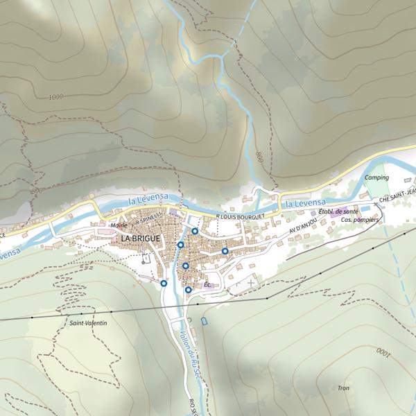 Plan cartographique de Parcours No-kill de la Lévenza
