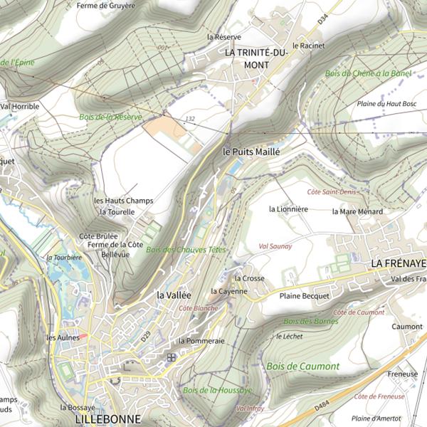 Plan cartographique de Parcours octave Leclerc