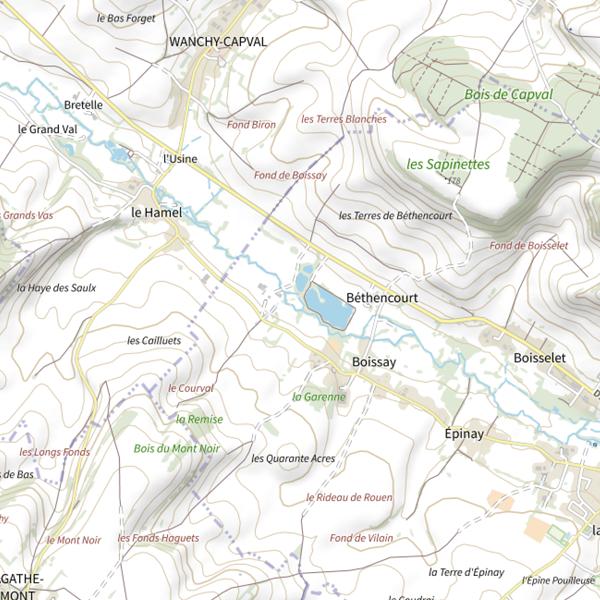 Plan cartographique de Parcours rivière de l'étang