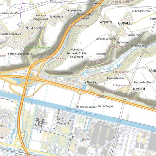 Plan cartographique de Parcours rivière de l'oudalle