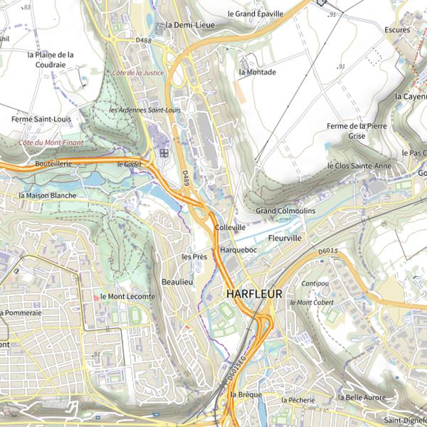 Plan cartographique de Parcours rivière de rouelles