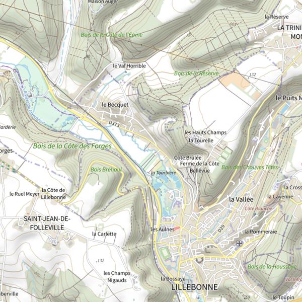 Plan cartographique de Parcours rivière des Aulnes