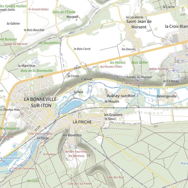 Plan cartographique de Parcours riviere (Eure)