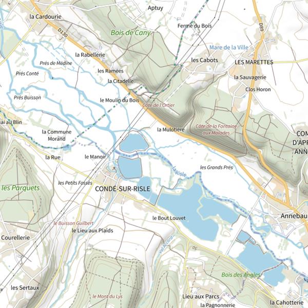 Plan cartographique de Parcours riviere Mouche No Kill/Appeville Annebault