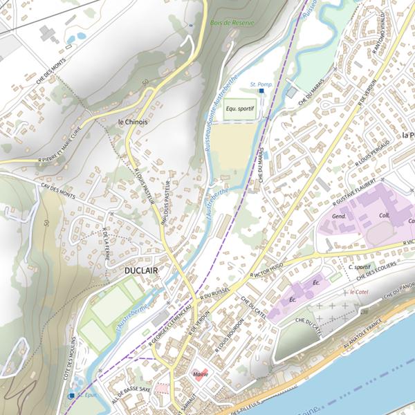 Plan cartographique de Parcours Rue des Fontaines