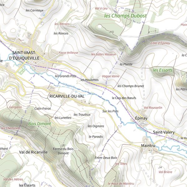 Plan cartographique de Parcours Saint-Vaast-d'Equiqueville