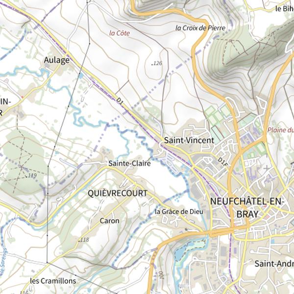 Plan cartographique de Parcours Sainte-Claire