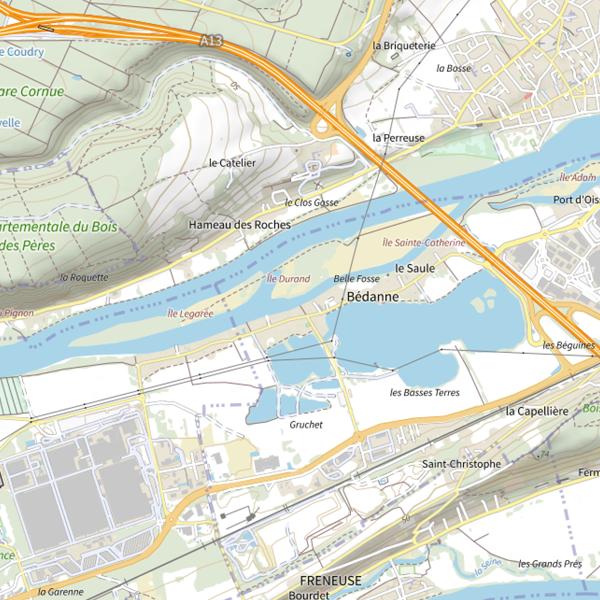 Plan cartographique de Parcours Seine géré par la Fédération