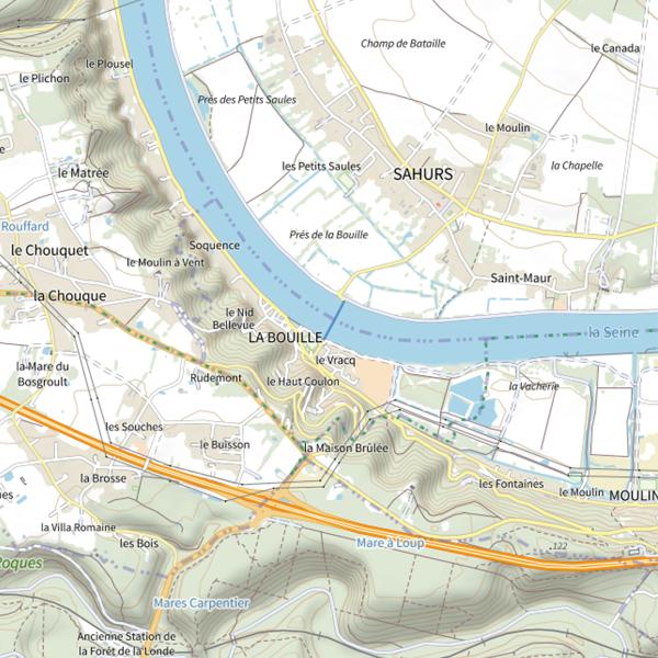 Plan cartographique de Parcours seine pk 260/283