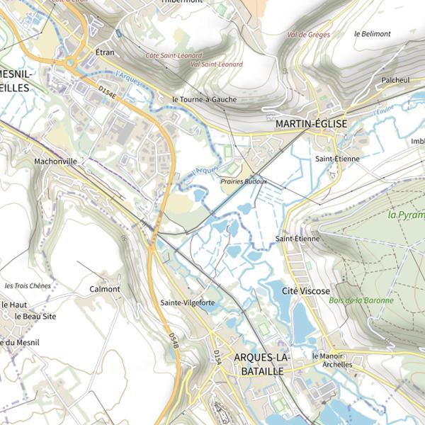 Plan cartographique de Parcours stand de tir et Institut sur l'Arques