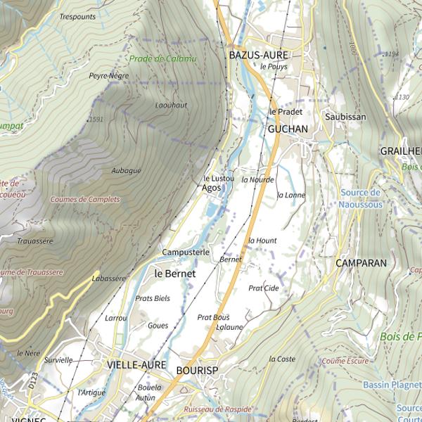 Plan cartographique de Parcours Touristiques - Lac d'Agos