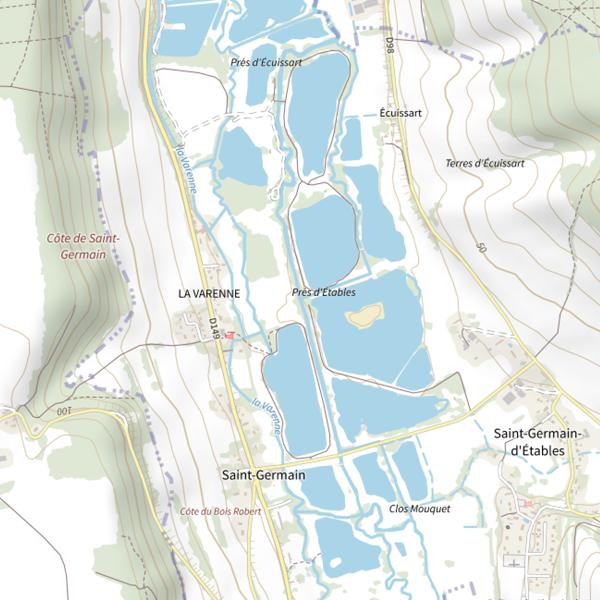 Plan cartographique de Parcours toute pêche (St-Germain)