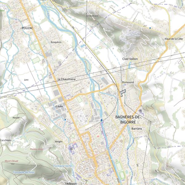 Plan cartographique de Parcours Truite Loisir de Bagnères