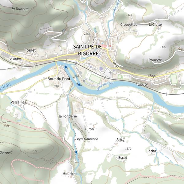 Plan cartographique de Parcours Truite Loisir de St Pé