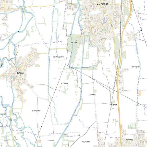 Plan cartographique de Parcours Truite Loisir du canal du Moulin