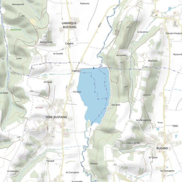 Plan cartographique de Parcours Truite Loisir du Rustaing