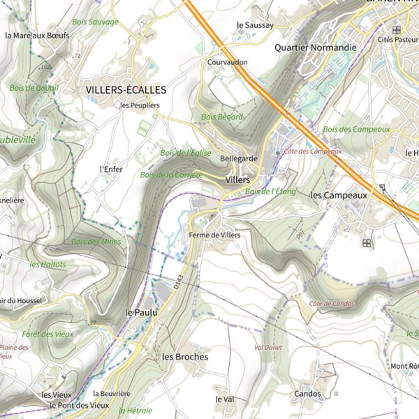Plan cartographique de Parcours Vieux moulin
