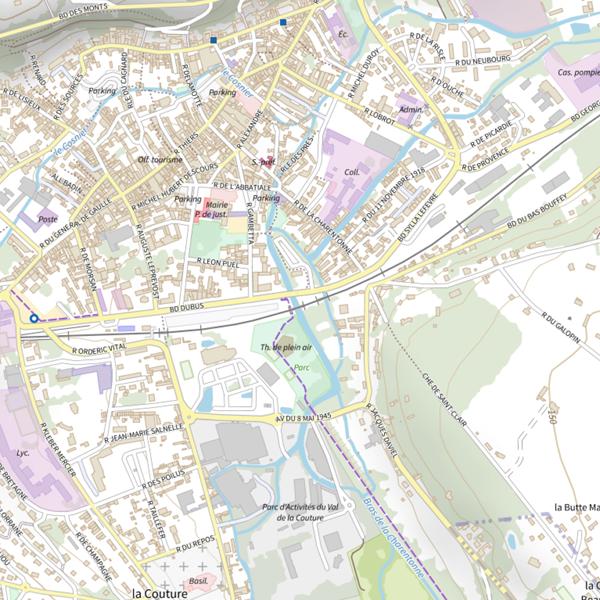 Plan cartographique de Parcours village Bernay