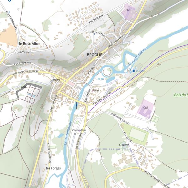 Plan cartographique de Parcours village Broglie