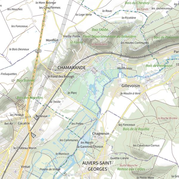 Plan cartographique de Pe Chamarande