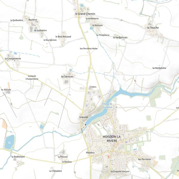 Plan cartographique de Pelé Agriconseil Za Gravotel 44520 Moisdon la Rivière