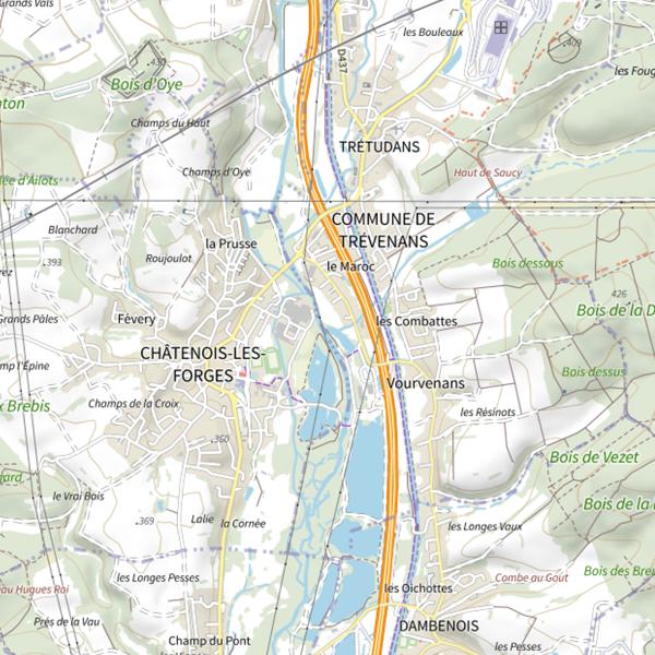 Plan cartographique de Petit Étang de La Varonne