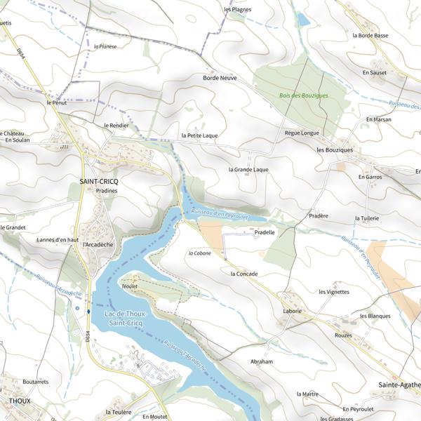 Plan cartographique de Petit Lac de Thoux-Saint-Cricq