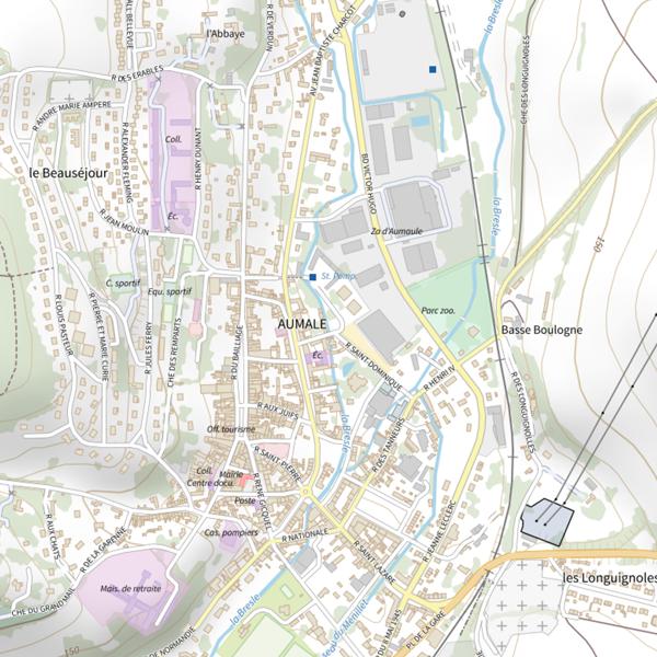 Plan cartographique de Petit mail et zone indus