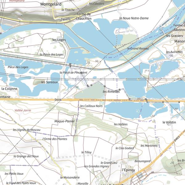 Plan cartographique de Pièce de Pincevent