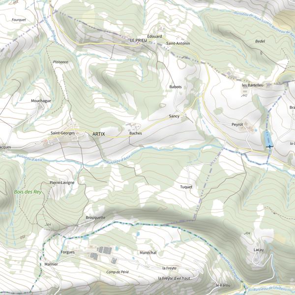 Plan cartographique de Pl. eau de Bayche à Artix