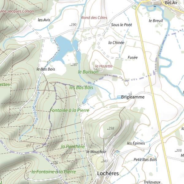 Plan cartographique de Plan d'Eau 1 de la Commune d'Aubreville