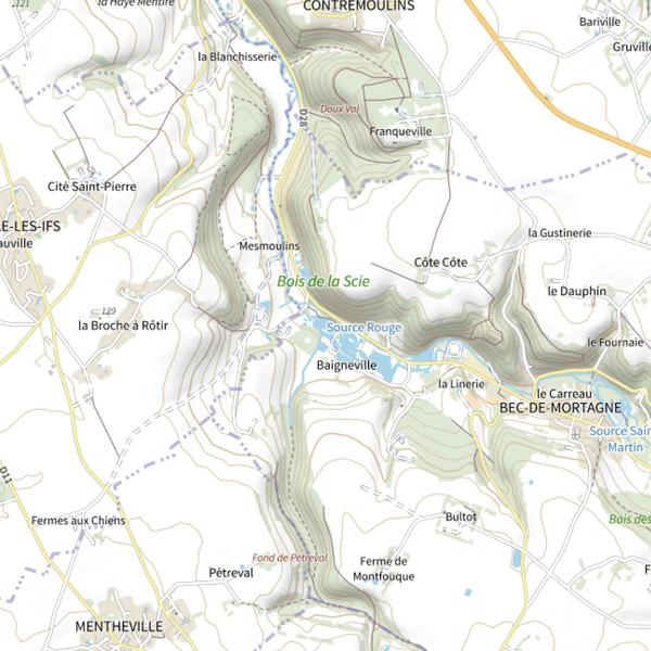 Plan cartographique de Plan d'Eau 1 de la Commune de Bec de Mortagne