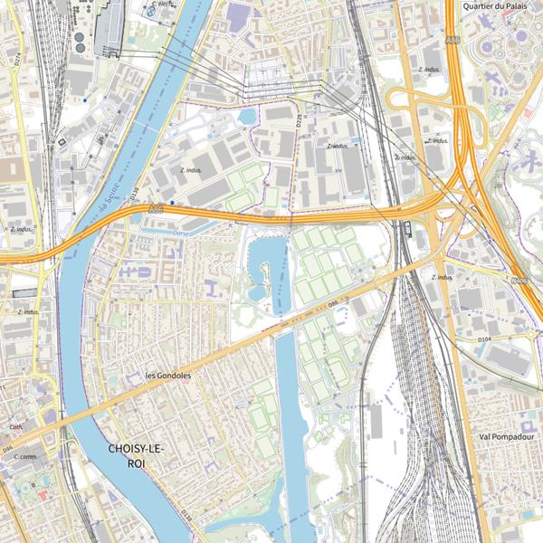 Plan cartographique de Plan d'Eau 1 de la Commune de Choisy-le-Roi