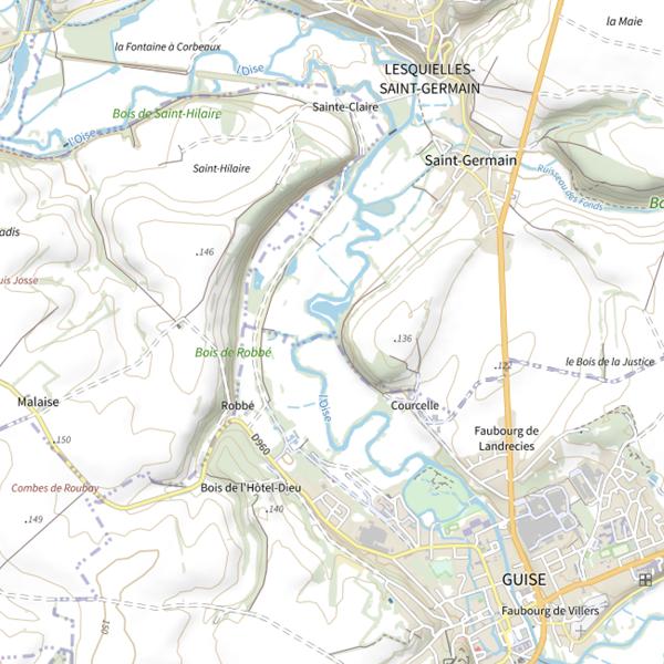 Plan cartographique de Plan d'Eau 1 de la Commune de Lesquielles-Saint-Germain
