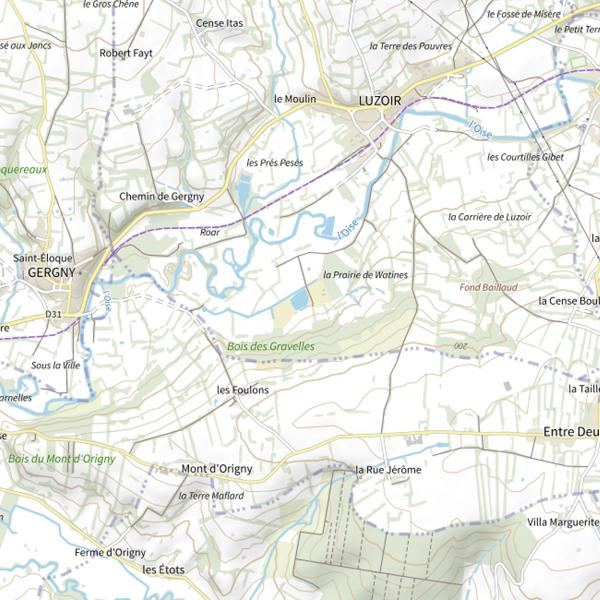 Plan cartographique de Plan d'Eau 1 de la Commune de Luzoir
