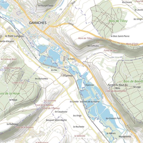 Plan cartographique de Plan d'Eau 1 de la Commune de Monchaux-Soreng